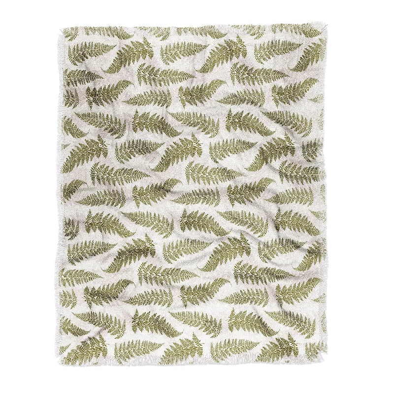 Avenie Countryside Garden Ferns Neutral Throw Blanket