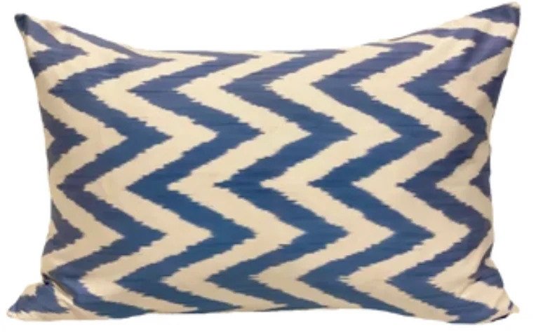 Blue Zig Zag Silk Ikat Cover