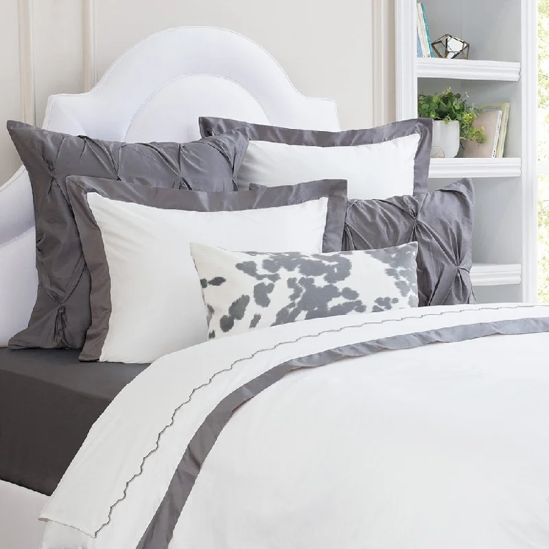 Charcoal Grey Linden Border Duvet Cover