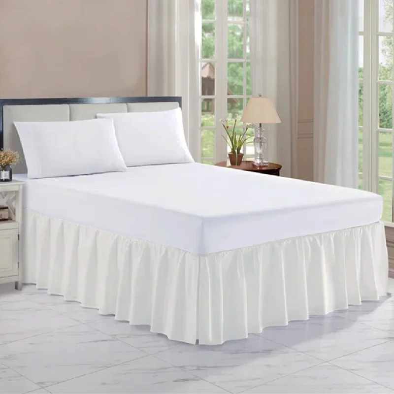 Comfy Ivory Gathered Bed Skirt Solid