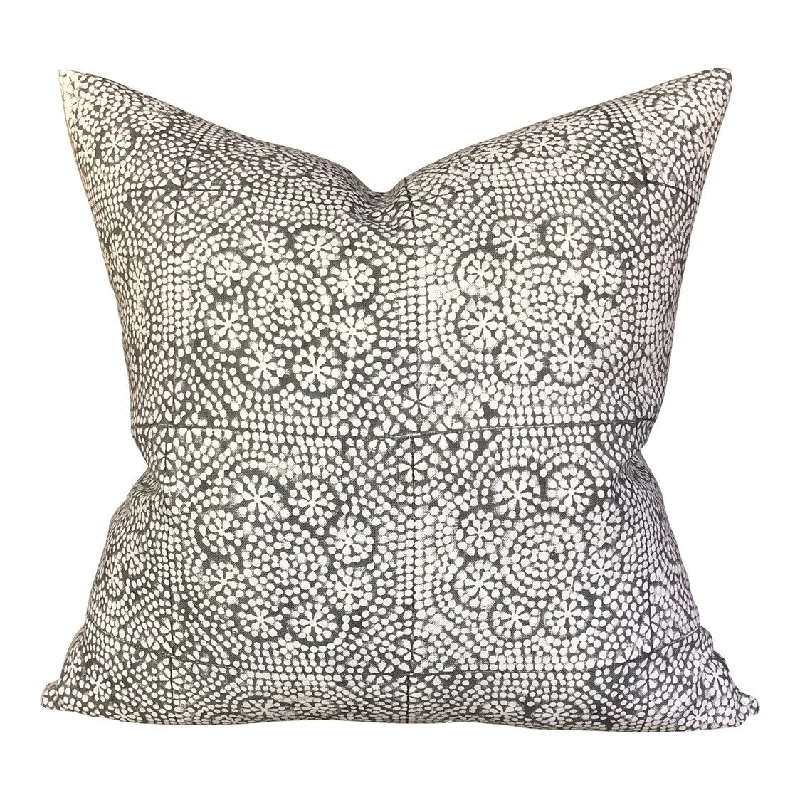 Designer Wisteria in Noir Linen Pillow Cover