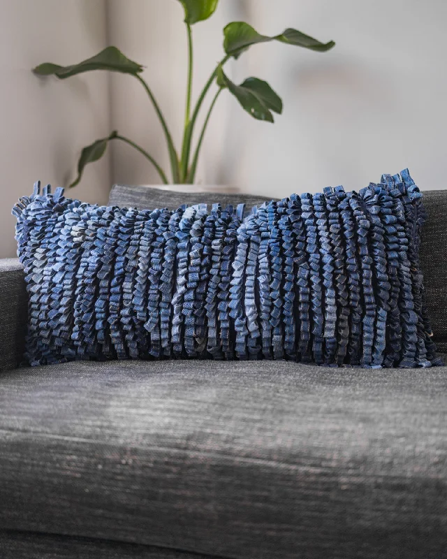 Dungaree Organic Cotton Recycled Denim Lumbar Pillow