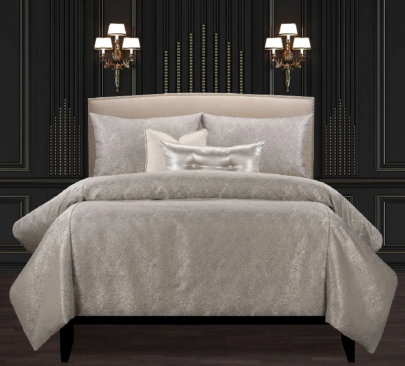 F Scott Fitzgerald Jazz Club Silver Luxury Queen Duvet Cover and Insert Set