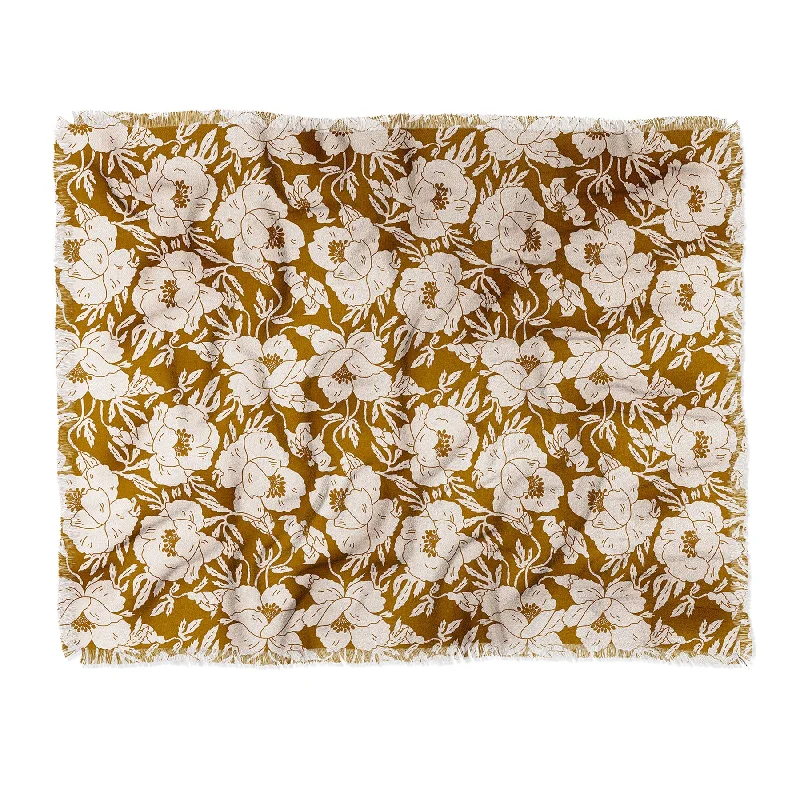 Holli Zollinger Indra Poppy Ochre Throw Blanket