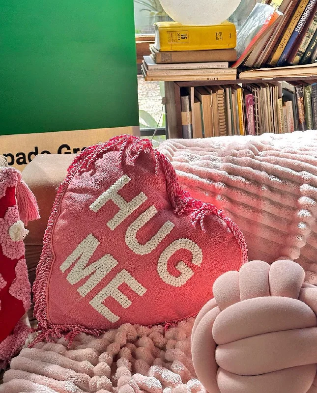 Hug Me Heart Shaped Throw Pillow