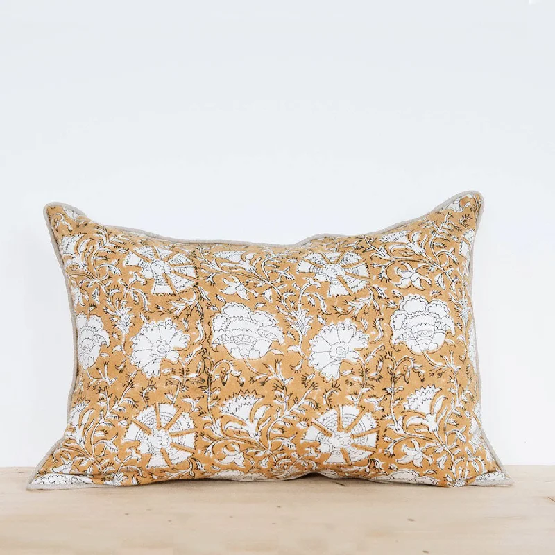 Linen Hand Block-Printed Pillow Cover No. 0707