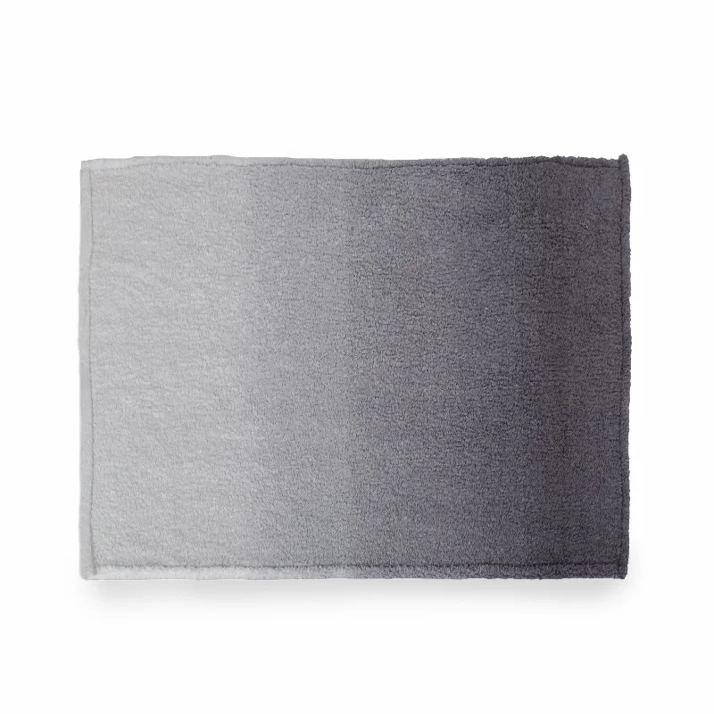 Morgan Modern Sherpa Throw Blanket, Gray and White