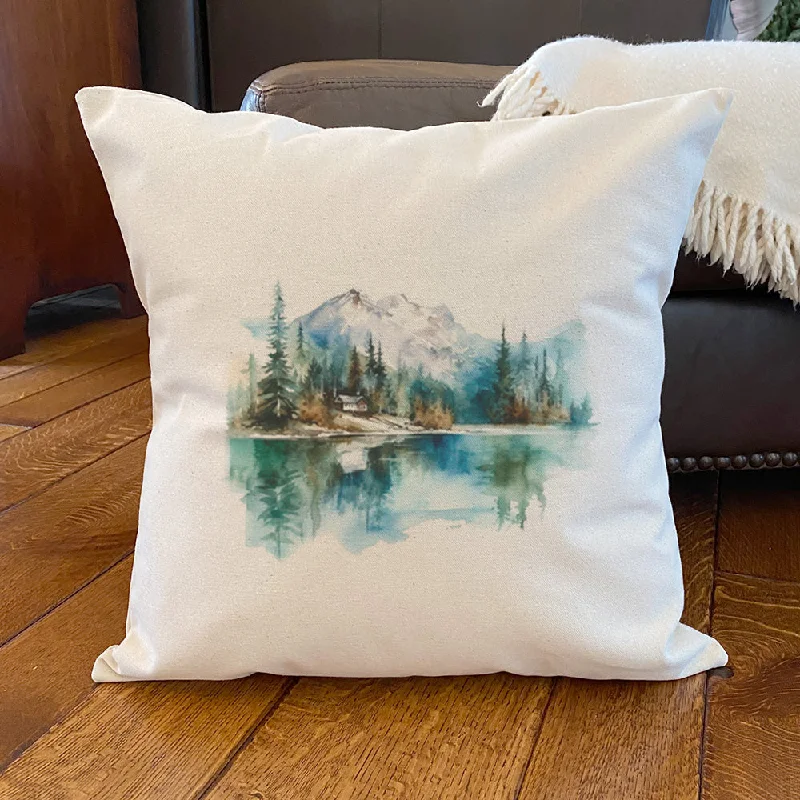 Mountains and Lake - Square Canvas Pillow