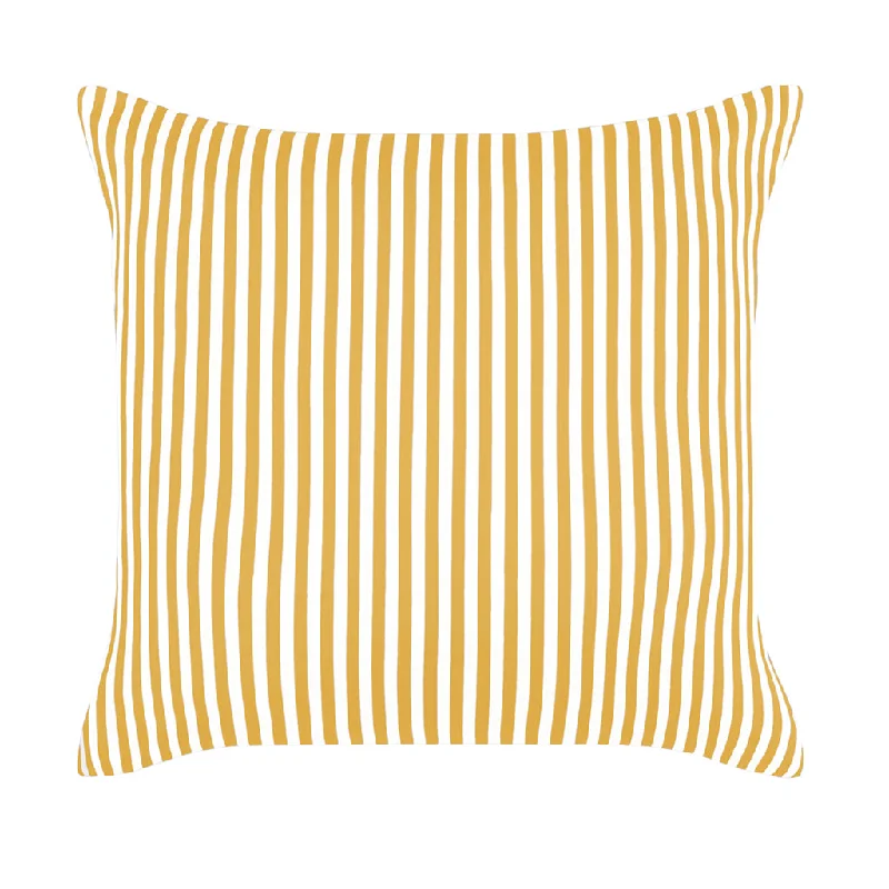 The Ochre Striped Square Throw Pillow