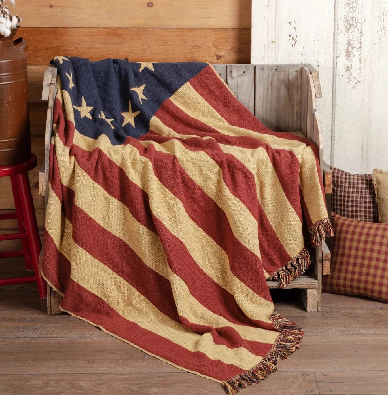 Old Glory Throw Woven 50x60 - clearance