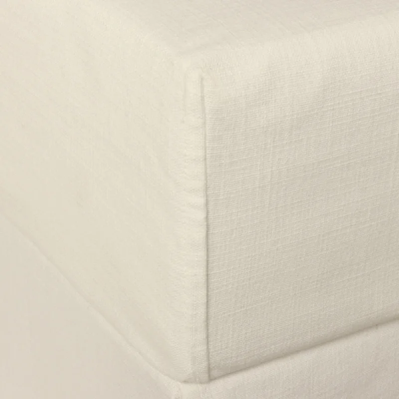 Percy White or Ivory Cotton Box Spring Cover