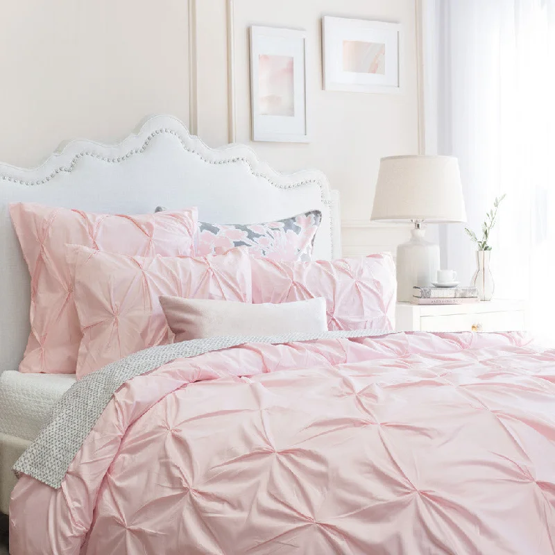 Pink Valencia Pintuck Duvet Cover