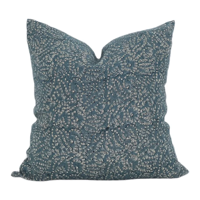 READY TO SHIP Designer Nur in Teal Pillow Cover