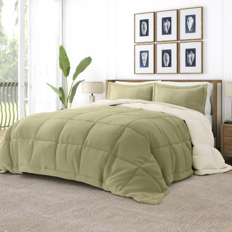 Reversible Down-Alternative Comforter Set All Season Ultra Soft Microfiber Bedding