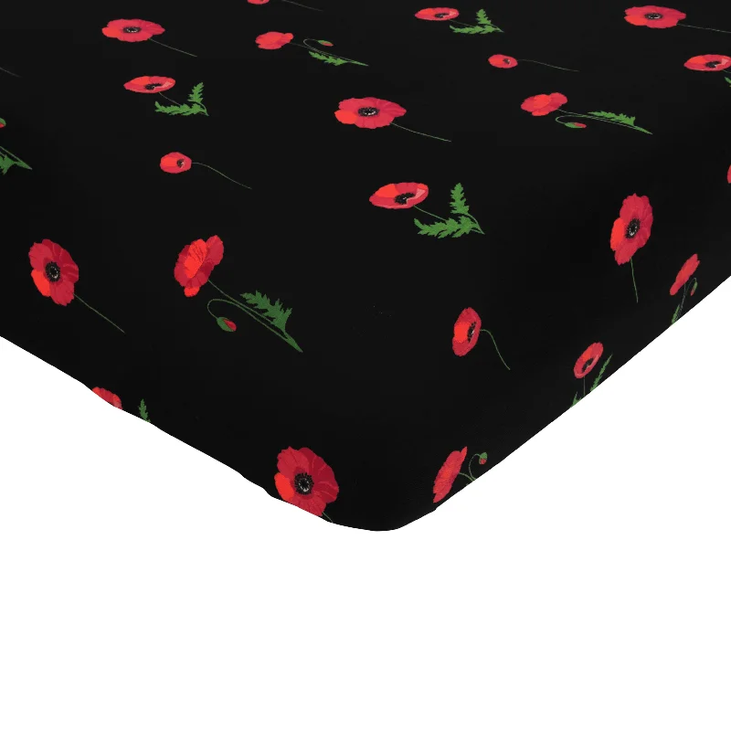 Twin Sheet in Midnight Poppies