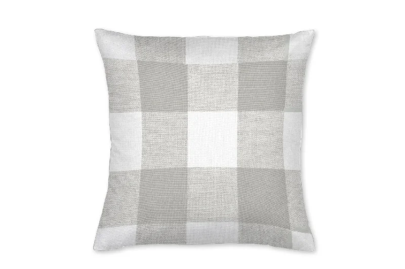 White and Gray Buffalo Plaid Throw Pillow