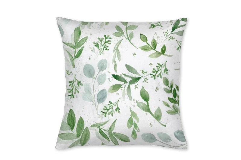 White and Green Farmhouse Throw Pillow