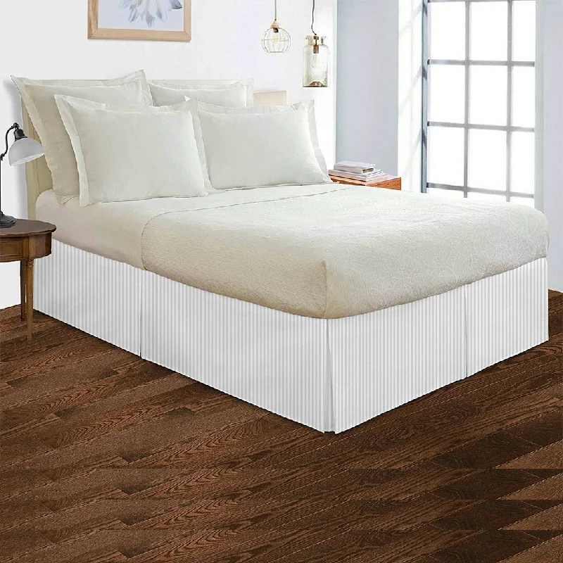 White Striped Bed Skirt (Bliss 400 TC)