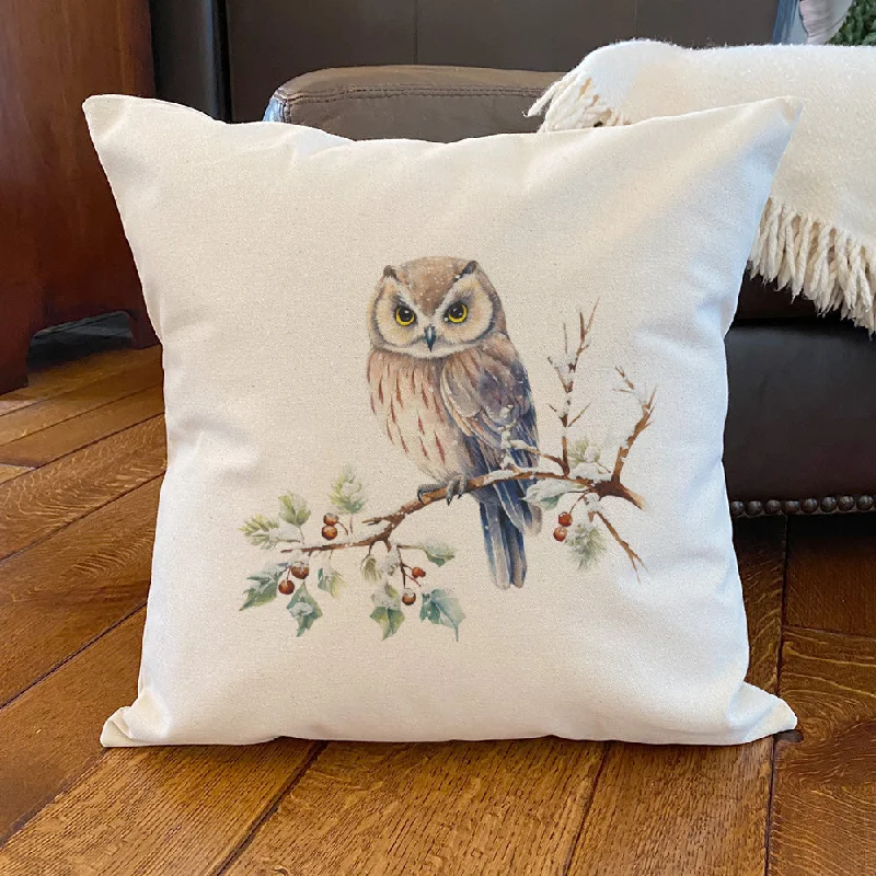 Winter Owl - Square Canvas Pillow